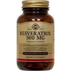 SOLGAR 白藜蘆醇素食膠囊 500mg, 30顆, 1罐