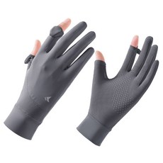 미소라인 자외선차단 쿨원단 냉감 매쉬 여름용 손가락 등산 논슬립 장갑, 다크그레이, 1개