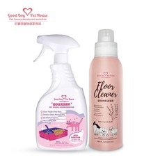 【GBPH好寶貝】貓砂盆潔淨防護組 寵物地板清潔劑500ml+貓砂盆專用清潔慕斯500ml, 1個