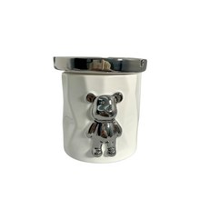 可愛小熊造型陶瓷菸灰缸 時尚桌面裝飾品 菸灰缸, 白色 小熊, 1個