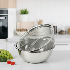 세척 2종 스테인리스 세트 볼 야채 믹싱볼 주방 채반 다용도 망, 1개