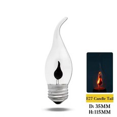 3D LED 에디슨 전구 E27 220V 빈티지 불꽃 장식 ST64 G95 G125 크리스마스 Ampoule Led 램프 조명, 3. E27 Flame Bulb