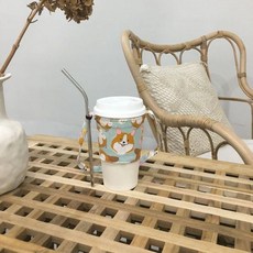 可愛卡通提袋 手提環保飲料杯套 適用於各種杯子, 1個, 綠色pp