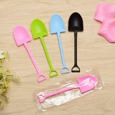 일회용 삽모양 스푼 삽수저 케이크 숟가락 아이스크림 삽, 1개, 기본 구성품, (스쿱과 스푼) 핑크 독립 팩 500개