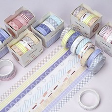 5롤세트 퍼플 마스킹테이프 마카롱 다꾸스티커 다이어 cie5828kn