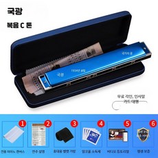 하모니카 24홀 C장조 초급용 학생용 전문가용 연주용 악기 추천, 1개, 블루 28홀 복음 C조 자습패키지, 단일 모델