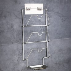 台東出貨 廚房鍋蓋架 鍋具家用收納架子 鍋蓋架平底鍋架 不鏽鋼壁掛免打孔置物架 廚房置物架 收納 收納架 瀝水架菜板架, （三層）帶接水盤, 1個