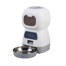 智能語音餵食器寵物全自動投食定時按鍵款機貓咪狗3.5L, 1個, 按鍵款:白色, 1L