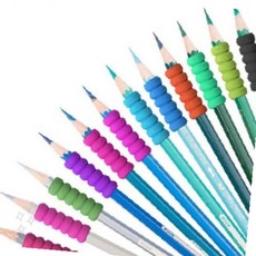 애벌레 연필 볼펜 펜 그립 홀더 파스텔 7color 필기도구 손가락 보호 그립 펜홀더 연필 볼펜 미끄럼방지 손목 편안함 학습 보조, 1개, 그린