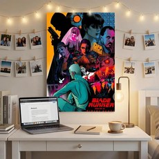 클래식 영화 러너 포스터 벽 데칼 떼어내고 붙이기 프린트 방수 홈 데코, 17. White5