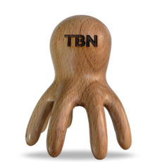 TBN 원목 문어 두피 괄사 나무 마사지기 두통 스트레스 승모근, 느티나무, 1개