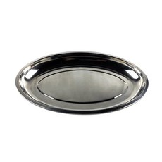 台灣現貨不鏽鋼蒸魚盤：露營燒烤橢圓形蒸盤、多功能菜盤餐盤, 1個, 40公分款