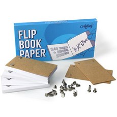 빈 플립 북 - 구멍이 있는 240장 애니메이션 용지 - 4 Blank Flip Book - 240 Sheet Animation Paper with Holes - 480 Pages