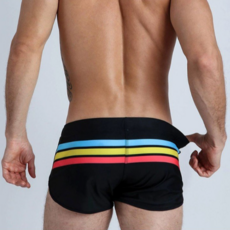 남성수영복 라인 사각 스판 남자수영복 수영 스트라이프 스윔웨어 반바지 나일론 트렁크 웨어 휴가 해변