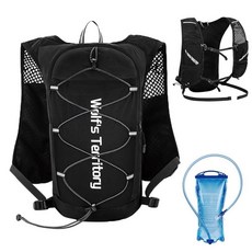 TRIWONDER 러닝 하이드레이션 조끼 트레일 마라톤 레이스 사이클링 하이드로 데이팩용 경량 팩 백팩 (화이트 - 500ml 소프트 플라스크 포함) 146360, 03 블랙 5L - 2L 워터 블래더 포함