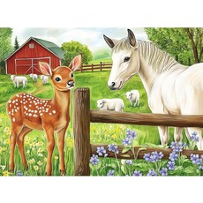 300피스 퍼즐 사슴 직소 80세 용 농마 동물 애호가 친구 가족 활동 게임 나이트 선물 205x5IN, Horse Deer