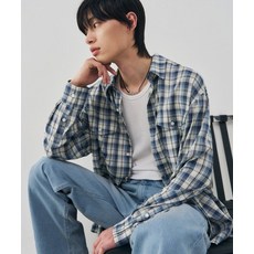 드로우핏 마빈 투포켓 체크 셔츠 BLUE 146039