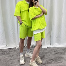 VANANA2 中性款寬鬆版型短袖短褲情侶運動套組 6色