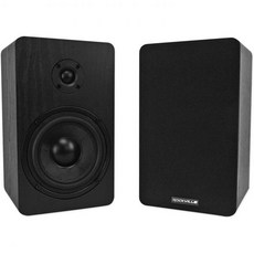 Rockville 페어 RockShelf 64B 블랙 6.5인치 홈 북쉘프 스피커 (케블라 우퍼 포함 화이트), 5.25” 4 ohm black