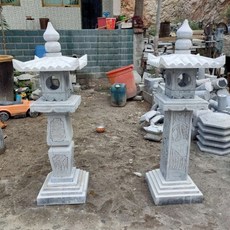 廠直/保固/仿古青石燈石鵰石燈籠中式園林庭院戶外太陽能石頭燈地燈擺件