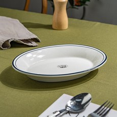 시라쿠스 뉴욕 킹스인 홈파티 메인 디너 그릇 타원볼, 미드나잇 블루, 1개