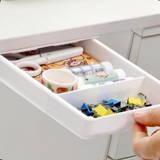 붙이는 슬라이딩 히든 서랍 데스크 부착식 정리함 책상 수납함, 1개