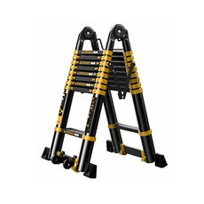 宅配 鋁合金伸縮摺疊梯 折疊梯 工具梯 梯子 人字梯 工作梯 A字梯 多功能竹節梯 便攜式工程梯, 1個, 伸縮摺疊梯3.3+3.3M