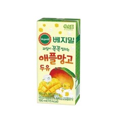 베지밀 과일이 꼭꼭 씹히는 애플망고 두유 190mlx48팩, 190ml, 48개