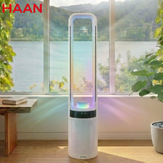 [최신형] 날개없는 선풍기 저소음 타워형 리모컨, 화이트