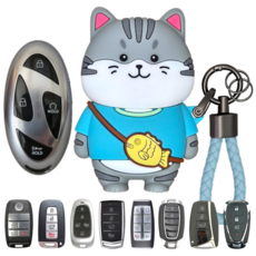 바이어웨이 고양이 차키케이스 자동차 스마트키 커버 키홀더, 고양이:, 기아-A