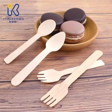 愛廚房 木質免洗餐具 木湯匙 木叉子 100入/包, 1個, 尖頭匙-100入, 100個裝