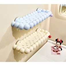 세비아숲 구름모양 흡착식 욕실 선반, 레드 + 밀크 화이트