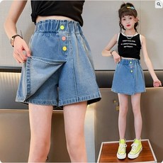 키즈목마 kid's horse 2025 봄여름 여아 데님 치마반바지 주니아 청 치마바지 여아 청치마 청반바지 568