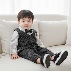 몽실이 댄디 보타이 조끼정장 3PCS 아동 어린이 남아용 가을 봄 상하세트 돌잔치 생일 웨딩 기념일 형제룩