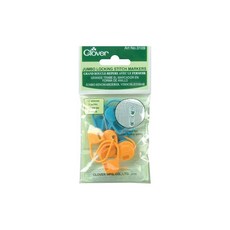 Clover 3109 점보 잠금 스티치 마커 파란색 주황색 Clover 3109 Jumbo Locking Stitch Markers blue orange, Clear, 5" Height, 2.6" Length, 0.5" W, 1개, 1개