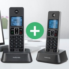 1+1 KT SK 모토로라 IT51XA 무선전화기 발신자표시 소리큰 스피커폰 무무선전화기, 블랙+블랙