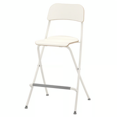 이케아 FRANKLIN 프랑클린 접이식바스툴+등받이 화이트/화이트 63cm 104.048.78, 화이트