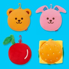 위글위글 폴딩 슬립 쿠션 세트 4종 목베개 기내용 여행용 휴대용 143714, Little Play Bunny