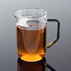 [로하티] 하프문 내열유리 거름망 숙우 400ml 그린, 1개, 1개