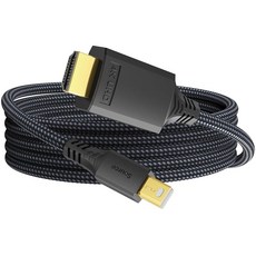 DteeDck 미니 디스플레이 포트 - HDMI 케이블 1.8m(6피트) 4K 썬더볼트 1/2 (미니 DP) to HDMI 브레이드 코드 맥북 에어/프로 서피스 프로/도크