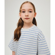 무신사 스탠다드 MUSINSA STANDARD KIDS 내로우 스트라이프 크루 넥 티셔츠 [멜란지 라이트 그레이] MKFTS4K07-ML 481354