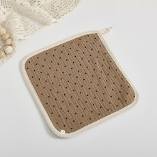 純棉四層紗布口水巾，嬰兒圍兜，寶寶洗臉巾，R96004, 卡其波點, 1個