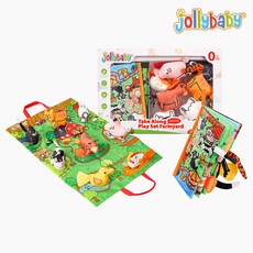 졸리베이비 플레이매트 농장시리즈 아기 헝겊책 초점책 꼬리책 촉감놀이 인형 출산백일 선물 세트, 농장 시리즈