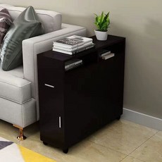 원목 슬림 수납장 정리함 사이드 침대 선반, K. 폭 25cm 깊이 80cm 높이 70cm 바퀴 검