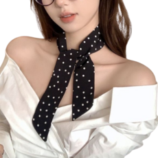 BLK 땡땡이 스카프 도트 미니 심플 실크 포인트