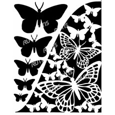 A40-0458 型染版 蝶古巴特diy 簍空模板 塗鴉模版 繪畫模版, 1個