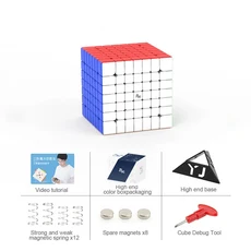 [JudyCube] YJ MGC 7X7 마그네틱 매직 큐브 스피드 교육용 장난감 Cubo Magico Fidget Toys, 01 mgc 7x7 Stickerless