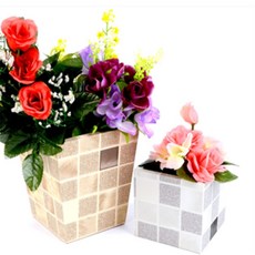 섭이창고 인테리어 조화 화분 거실식물인테리어, 화이트 - 소