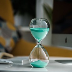 創意商務沙漏擺件 30分鍾倒計時透明經典設計, 環保綠,5分鍾