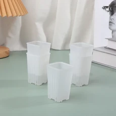 5팩 다중 구멍 화분 건강한 다육 식물 장미 성장을 위한 다채로운 꽃 식물 컨테이너, 01 5pcs, 02 Transparent